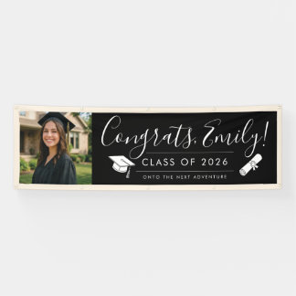 BLK & CREAM 2026 | Graduation Banner with Photo