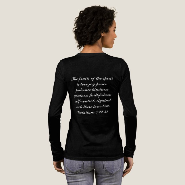 blk longsleeve love in red fruit of the spirit Tri-Blend shirt (Voller Rückseite)
