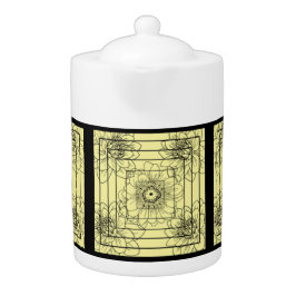 Blk Rawlingah Floral Teapot