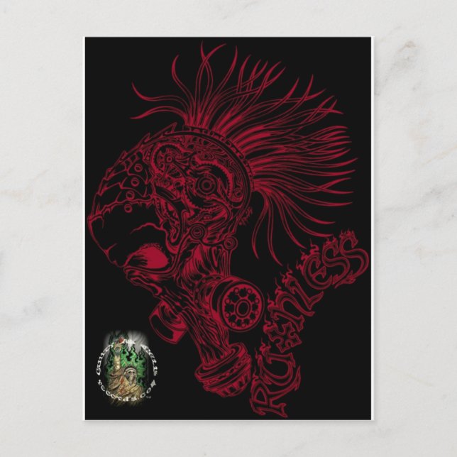 Blk/Red Ruthless Postkarte (Vorderseite)