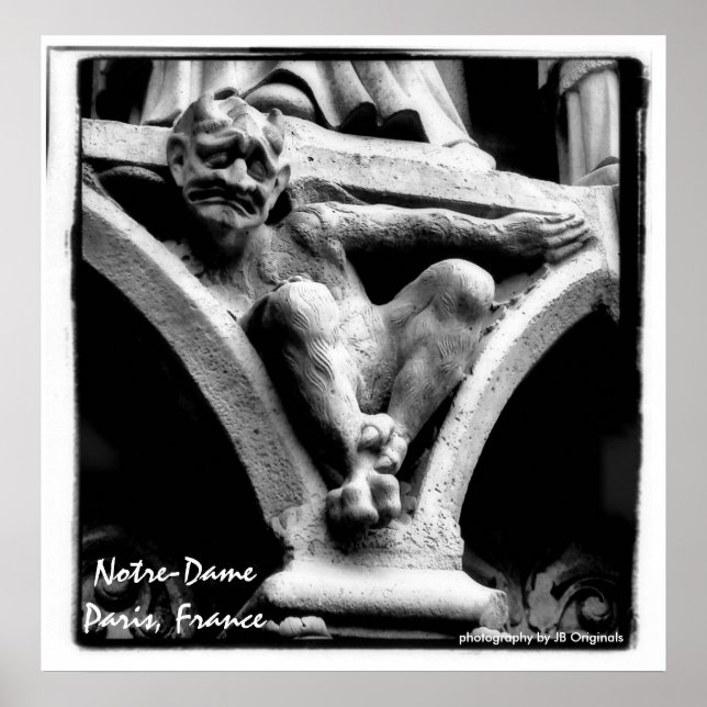 blk whgargoyle poster Notre-Dame Paris, Frankreich (Vorne)