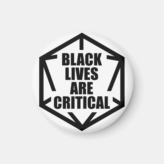 BLM Black Lives sind kritisch [B&W] Magnet (Vorne)