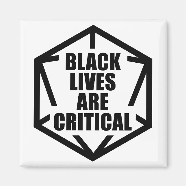 BLM Black Lives sind kritisch [B&W] Magnet (Vorne)