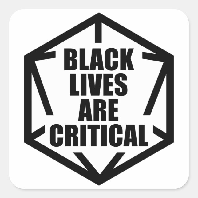 BLM Black Lives sind kritisch [B&W] Quadratischer Aufkleber (Vorderseite)