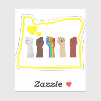 BLM + Equality - Oregon Aufkleber klar