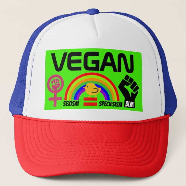 BLM LGBT feministische tierische zivile Truckerkappe (Vorderseite)