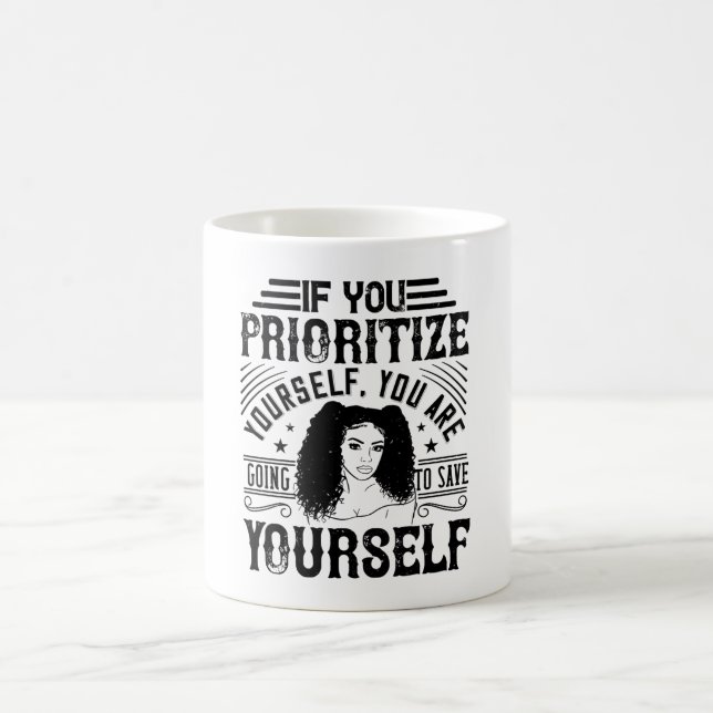 BLM - Vorrang für sich selbst gerettet Kaffeetasse (Mittel)
