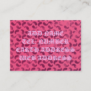 Blob Pink und Crimson Business Card Visitenkarte