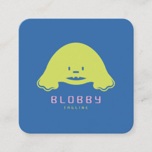Blobby Character Logo Lustiges Maskottchen-Marke Quadratische Visitenkarte