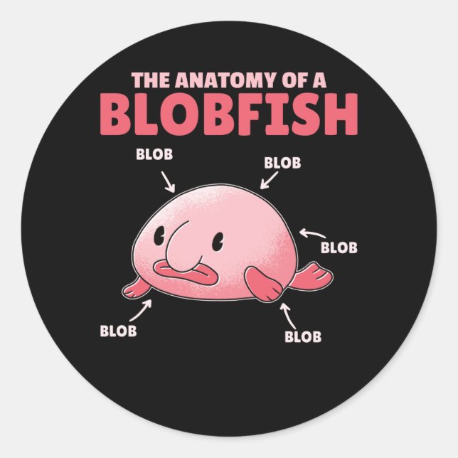 Blobfish-Anatomie Runder Aufkleber (Vorderseite)