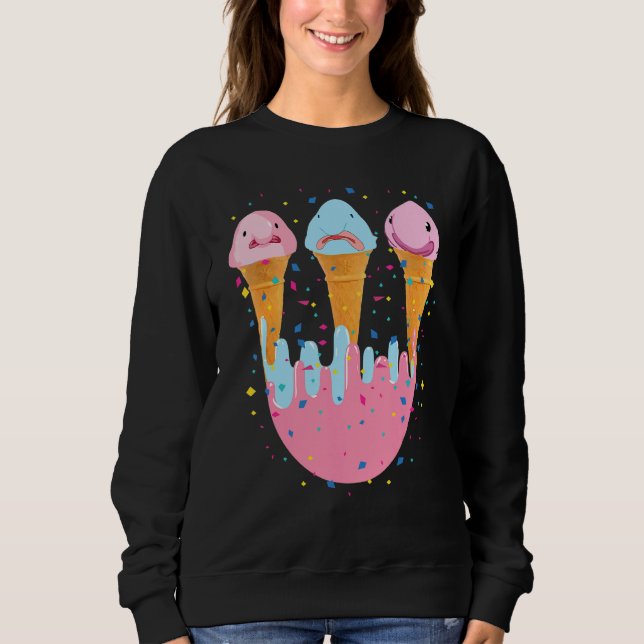 Blobfish Ice Cream Ugly Blogs Fisch Sweatshirt (Vorderseite)