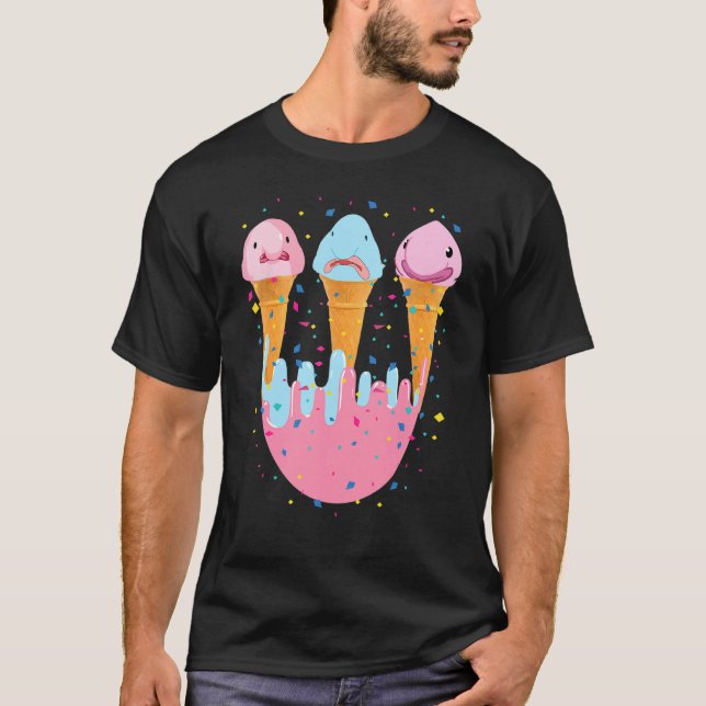 Blobfish Ice Cream Ugly Blogs Fisch T-Shirt (Vorderseite)