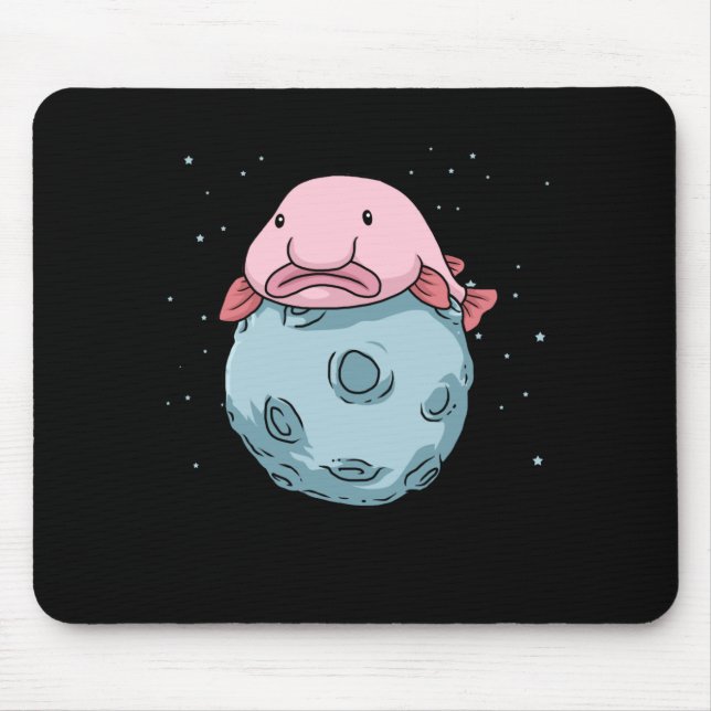 Blobfish Moon Astronaut Gift Kids Blobfish Mousepad (Vorne)