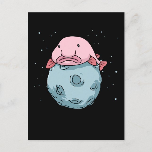 Blobfish Moon Astronaut Gift Kids Blobfish Postkarte (Vorderseite)
