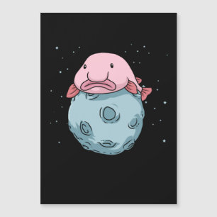 Blobfish Moon Astronautengeschenk Kinder Blobfish Magnetkarte
