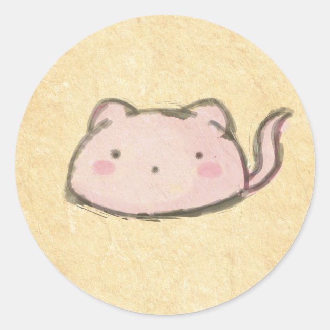 blobuneko runder aufkleber (Vorderseite)
