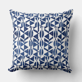 Bloc bleu Indigo Imprimer Coussin tribal