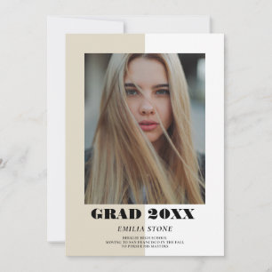 Bloc de couleur Faire-part de graduation moderne