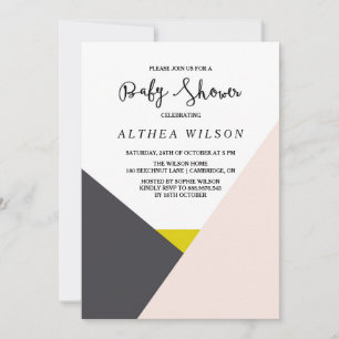 Bloc de couleur Invitation Baby shower moderne