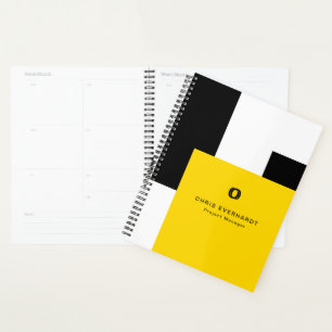 Bloc de couleur moderne simple jaune blanc et noir