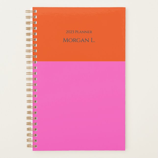Bloc de couleur rose et orange Monogramme Jeu quot (Devant)
