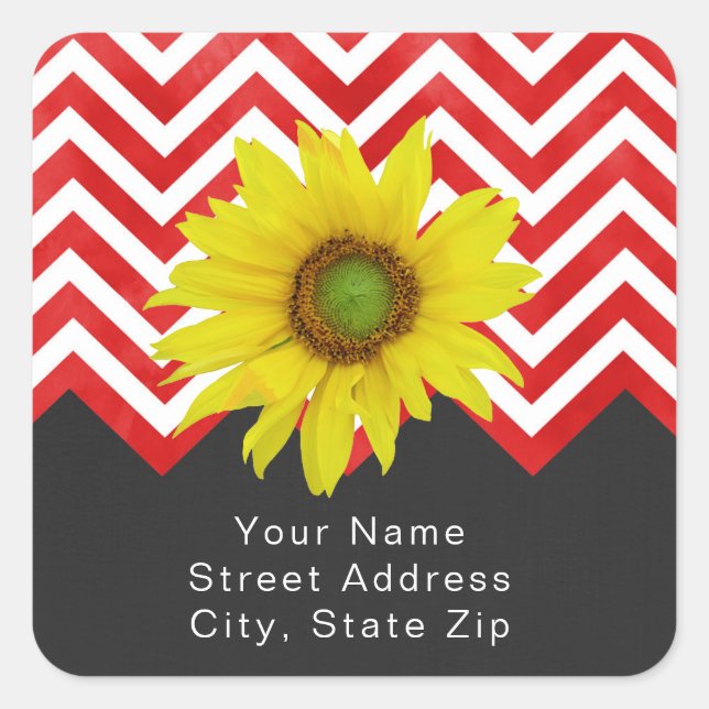 Bloc de couleur rouge noir Chevron avec Étiquette  (Devant)