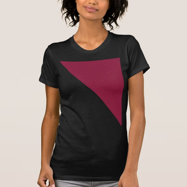 Bloc de couleur T-shirt pour adultes (noir et roug (Devant)
