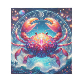 Bloc de notas con imagen de signo zodiacal Cáncer Notizblock