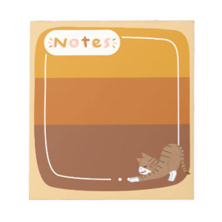 Bloc de notas diseño marrón con gatito notizblock