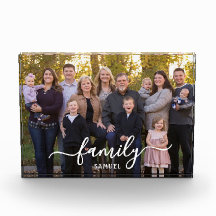 Bloc de photo de famille personnalisé avec texte