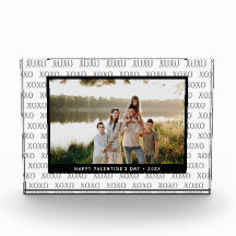 Bloc de photo personnalisé motif XOXO pour la Sain