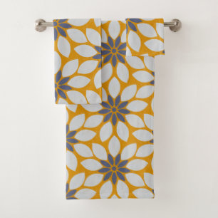 Bloc Imprimer Carrelage Fleurs arrière - plan jaun