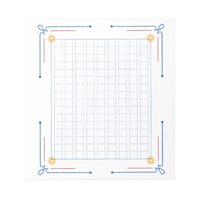 Bloc-note 飾り原稿用紙＜青＞144字[bl01] (Devant)