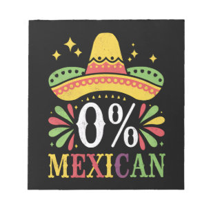 Bloc-note 0% Mexicain Zéro Pour Cent Drôle Cinco De Mayo