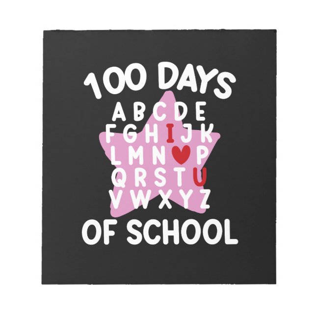 Bloc-note 100 Jours D'Alphabet Scolaire 100E Jour Enseignant (Devant)