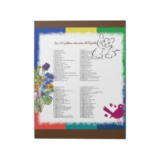 Bloc-note 100 mots les plus courants en espagnol