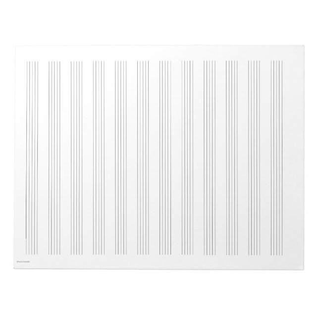 Bloc-note 12 Staves White Music Sheet Paper Notepad (Devant)