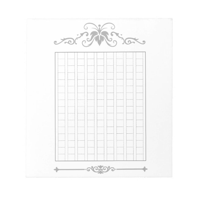 Bloc-note 144字：飾り原稿用紙＜灰＞[gr01]  (Devant)