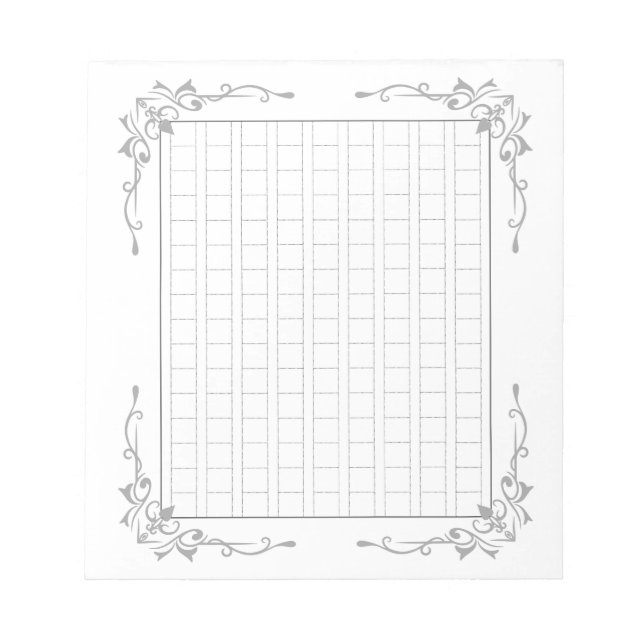 Bloc-note 144字：飾り原稿用紙＜灰＞[gr02]  (Devant)