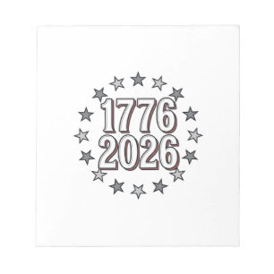 Bloc-note 1776 2026 Étoiles Patriotiques Design Vectoriel Vi