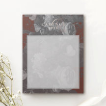 2026 Floral Chic Typographie Artistique Brique Rou