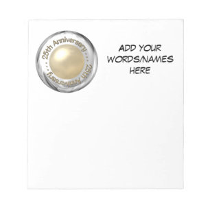 Bloc-note 25e anniversaire ("Argent" et "Perle" "3D")