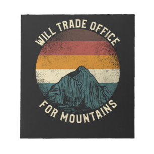 Bloc-note 29.Hiking Will Trade Office For Mountains Retro Vi