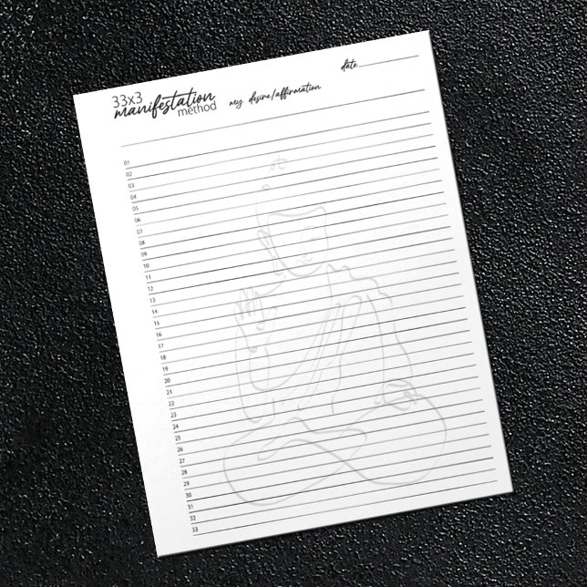 Bloc-note 33x3 Méthode de manifestation, Loi d'attraction (Créateur téléchargé)
