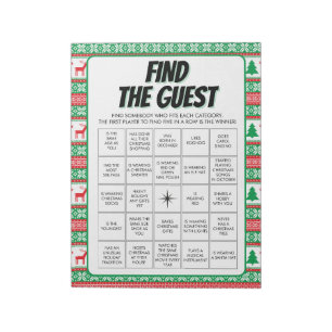 Bloc-note 40 Noël Trouvez les jeux de Bingo invités
