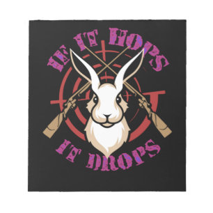 Bloc-note 60.Hunting If It Hops It Drops Funny Rabbit Hunter