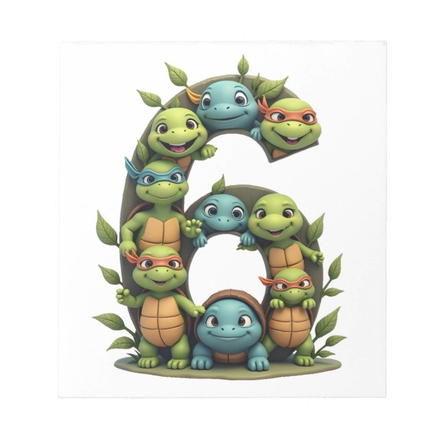 Bloc-note 6th Birthday Sea Turtle Tortoise Theme Party 6 Yea (Devant)