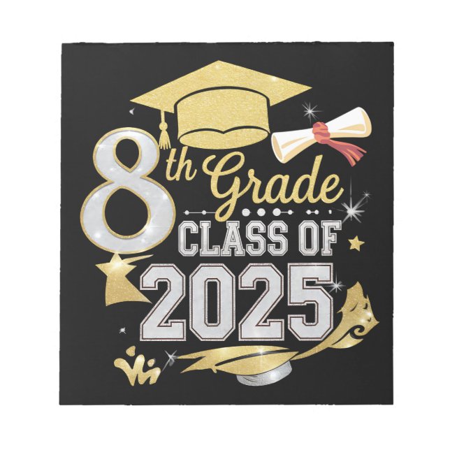 Bloc-note 8e Classe De 2025 Graduate Graduation (Devant)