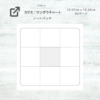 BLOC-NOTE 9マスメモ：マンダラチャートのパーツとしてもおすすめ！