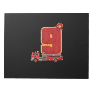 Bloc-note 9 Anniversaire Cadeaux Garçon Pompier